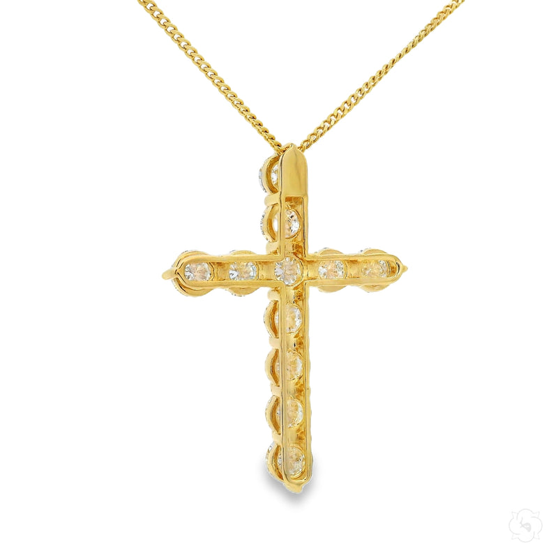 Upside Down Diamond Cross Set in 14K gold, view 4