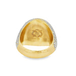 10K Gold Circular Cross Mens Ring Set With Lab Diamonds 70999