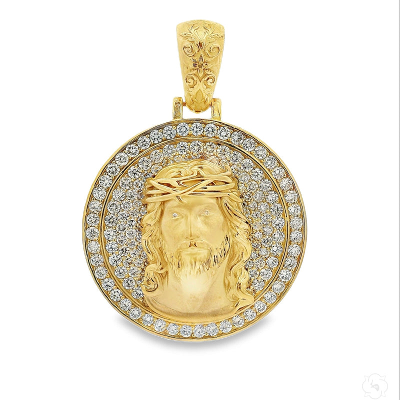 Circular Pendant With Jesus Head Set 71008