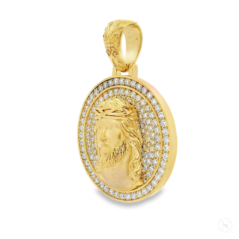 Circular Pendant With Jesus Head Set 71008