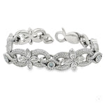 Marquise And Round White And Blue Diamond Bracelet 70996
