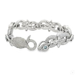 Marquise And Round White And Blue Diamond Bracelet 70996