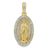 10K Gold Virgin Mary Lab-Grown Diamond Pendant 71006