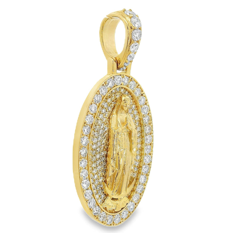 10K Gold Virgin Mary Pendant, view 3