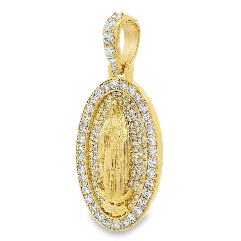10K Gold Virgin Mary Pendant, view 2