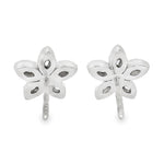 14k White Gold Marquise Flower Cluster Earring 71002
