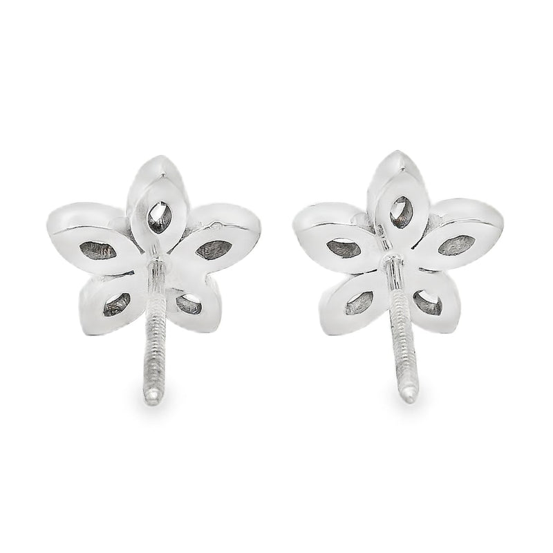 14k White Gold Marquise Flower Cluster Earring 71002