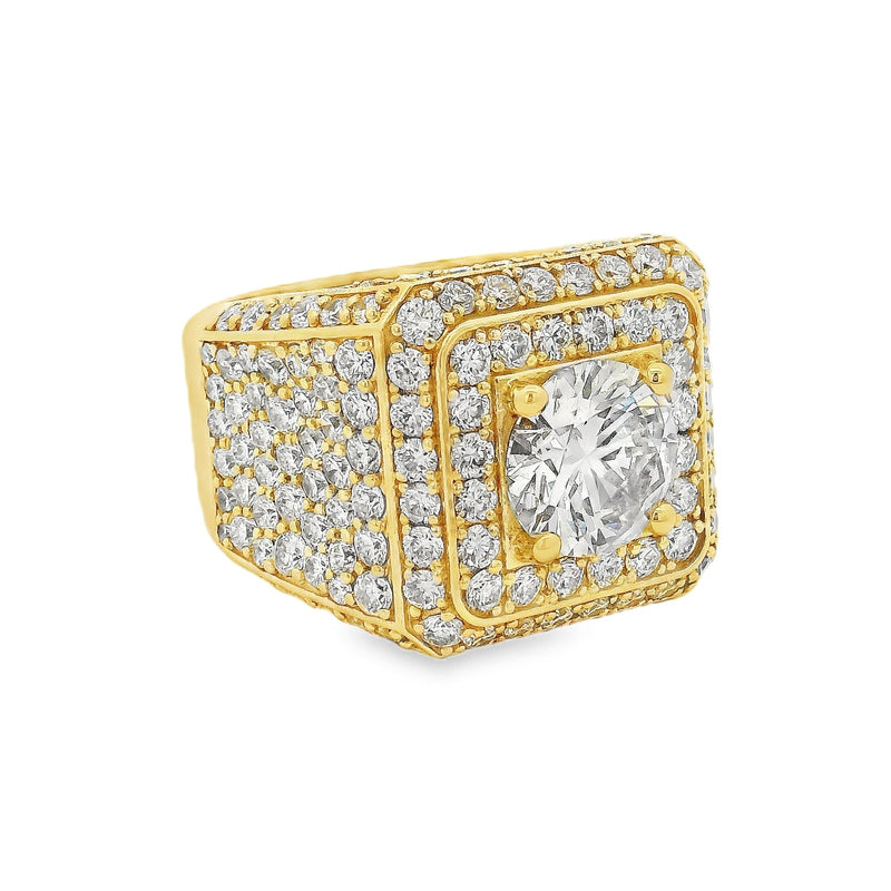 14K Gold Iced Out Mens Lab-Grown Diamond Ring, photo 3 of 9