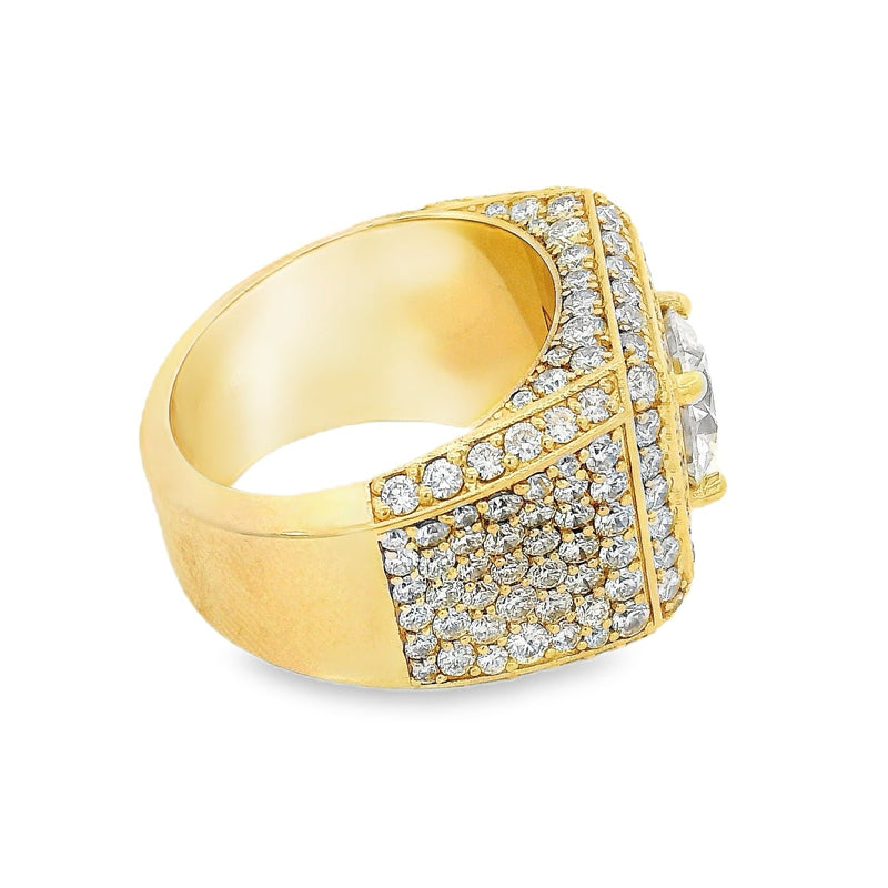 14K Gold Iced Out Mens Lab-Grown Diamond Ring, photo 5 of 9
