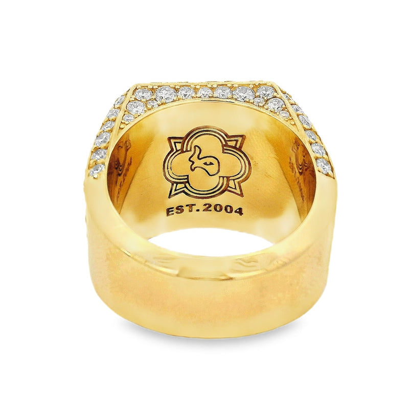 14K Gold Iced Out Mens Lab-Grown Diamond Ring, photo 6 of 9