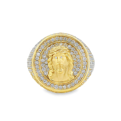 Circular Mens Ring With Jesus Head 71015