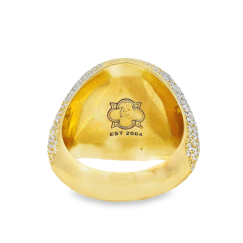 Circular Mens Lab-Grown Diamond Ring With Jesus Head, photo 6 of 8