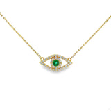 14K Gold Gemstone Evil Eye Necklace 71016