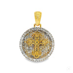 Circular Cross Pendant Set with Emerald Cut 71019