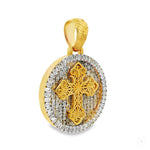 Circular Cross Pendant Set with Emerald Cut 71019