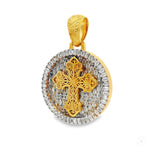 Circular Cross Pendant Set with Emerald Cut 71019