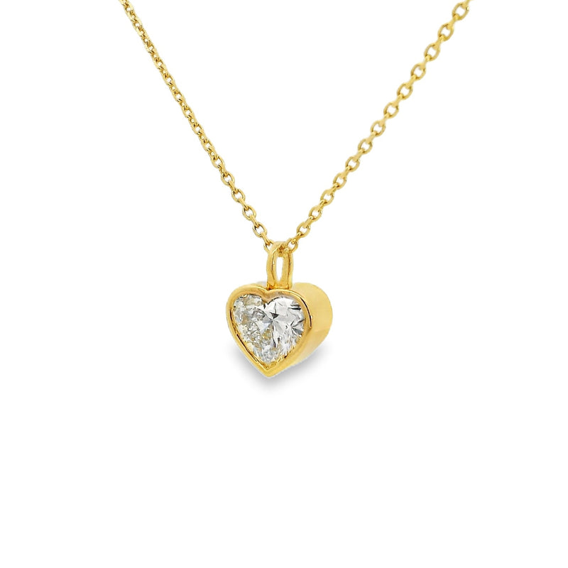 14K Gold Heart Lab-Grown Diamond Bezel Pendant, photo 2 of 9