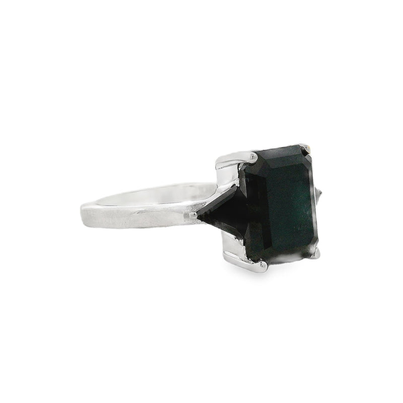 Black Emerald Cut Diamond Engagement Ring 71022