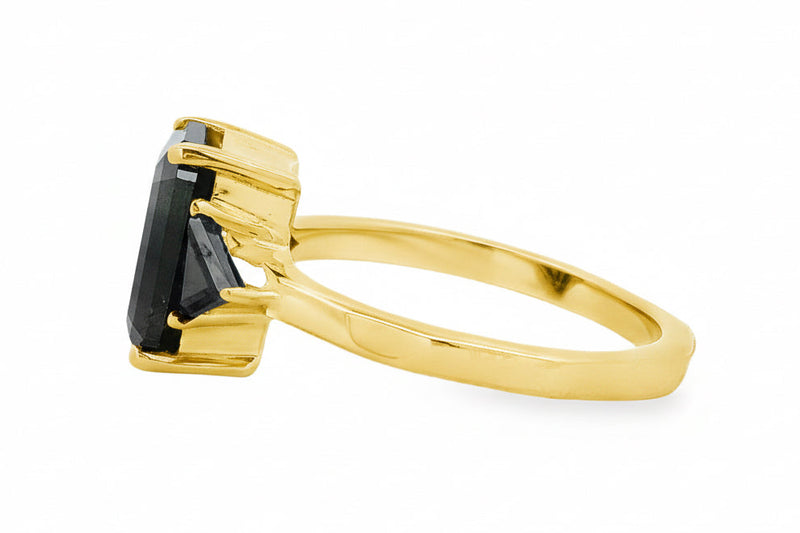 Black Emerald Cut Diamond Engagement Ring 71022