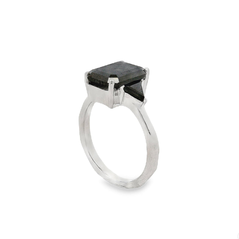 Black Emerald Cut Diamond Engagement Ring 71022