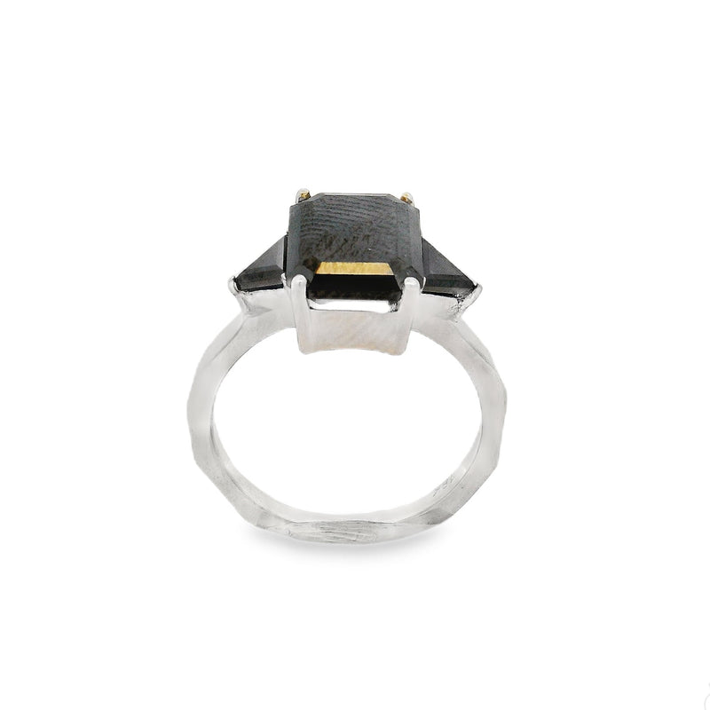 Black Emerald Cut Diamond Engagement Ring 71022