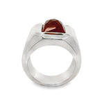 Carnelian Silver Ring With Natural Diamonds 71024