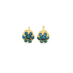 Ocean Blue Flower Earrings 5349