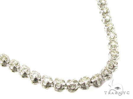 10K white gold diamond at 4.5mm, 33-inch length, mirror finish