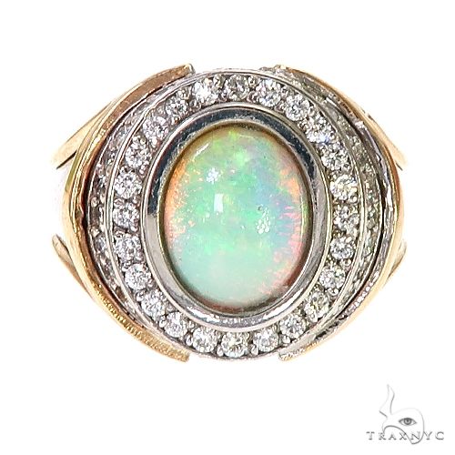 UnCut Gems TraxNYC Opal Diamond 2-Tone Gold Ring 67247 - Image 1