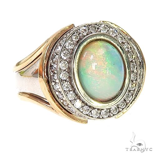 UnCut Gems TraxNYC Opal Diamond 2-Tone Gold Ring 67247 - Image 2