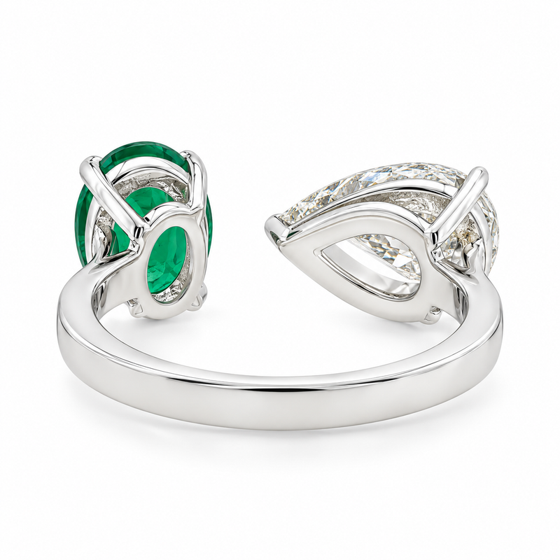 14K Gold Emerald & Diamond Ring, photo 7 of 10