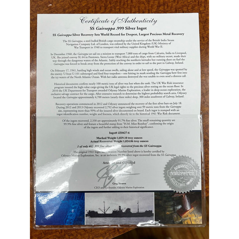 World War 2 Shipwreck Silver 70970