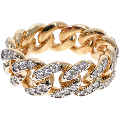 10k Yellow Gold Diamond Miami Cuban Ring 64682