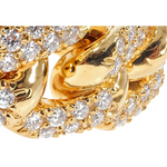 14K Yellow Gold Micro Pave Diamond Cuban Link Ring 64028