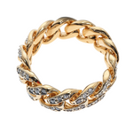 10k Yellow Gold Diamond Miami Cuban Ring 64682