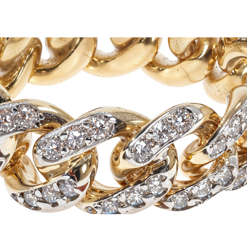 10k Yellow Gold Diamond Miami Cuban Ring 64682