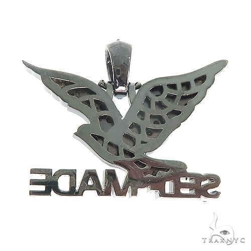 .925 Silver Self Made Black Diamond Eagle Pendant, photo 3 of 5