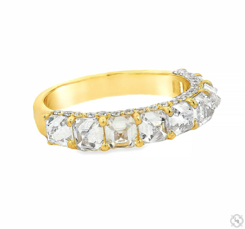 14K Gold Upside Down Asscher Lab-Grown Diamond Band, photo 2 of 8