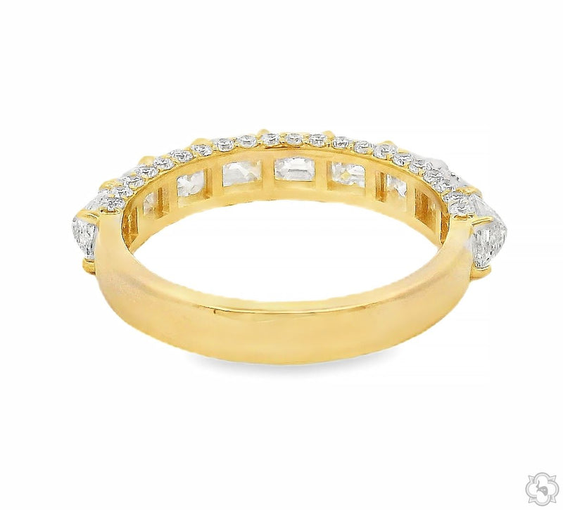14K Gold Upside Down Asscher Lab-Grown Diamond Band, photo 6 of 8