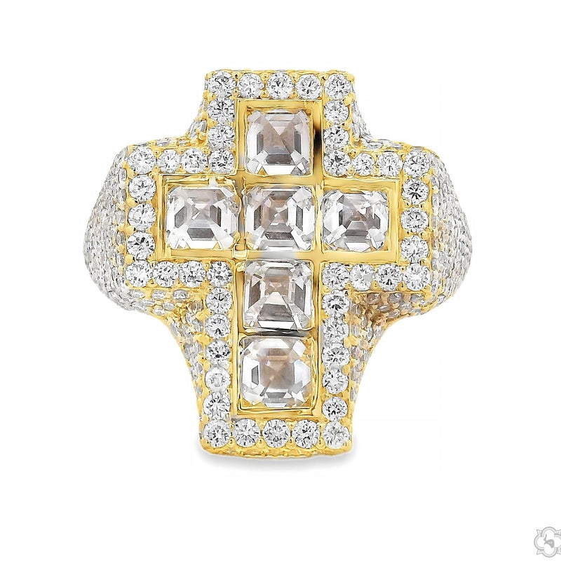 Upside Down Asscher Diamond Cross Ring 70829 - Image 1