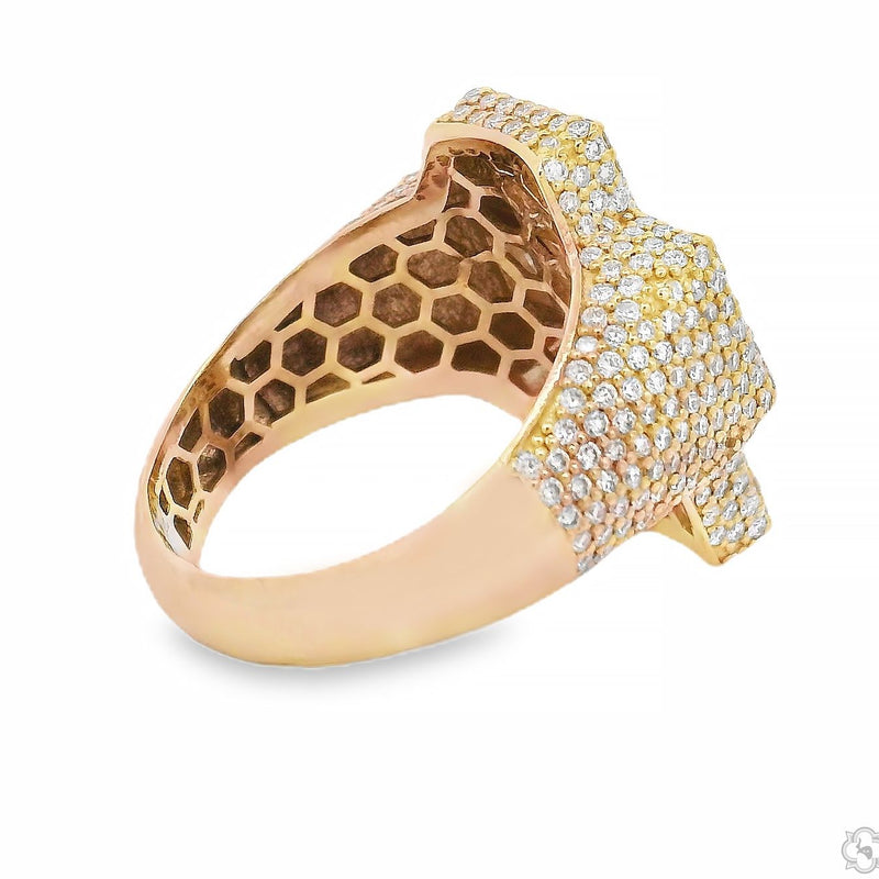 Upside Down Asscher Diamond Cross Ring 70829 - Image 3