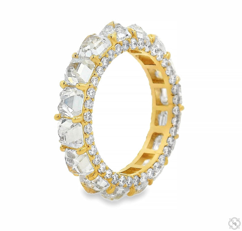 14K Gold Upside Down Asscher Lab-Grown Diamond Eternity Band, photo 3 of 7