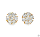 14K Gold 10PT Upside Down Diamond Flower Earrings 9 mm 70715