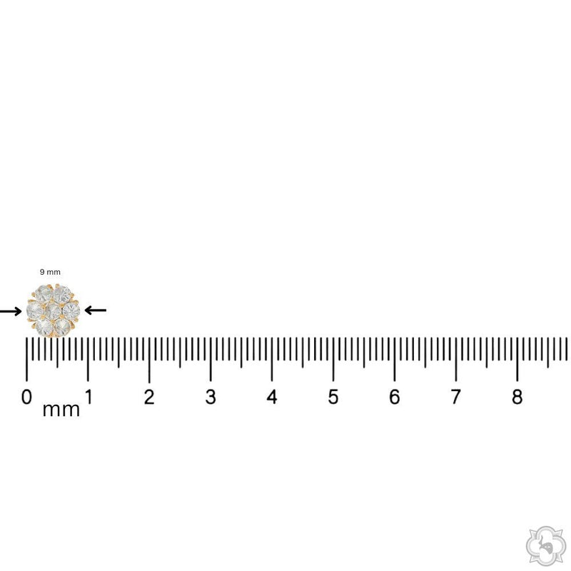 10PT Upside Down Diamond Flower Earrings 9 mm 70715 - Image 6