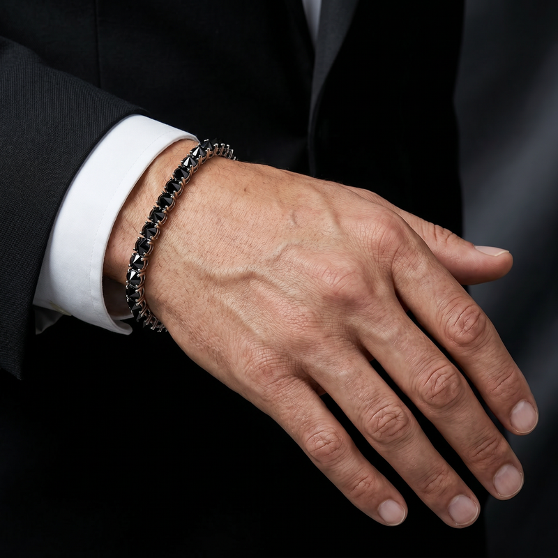 Upside Down Black Diamond Tennis Bracelet 71612