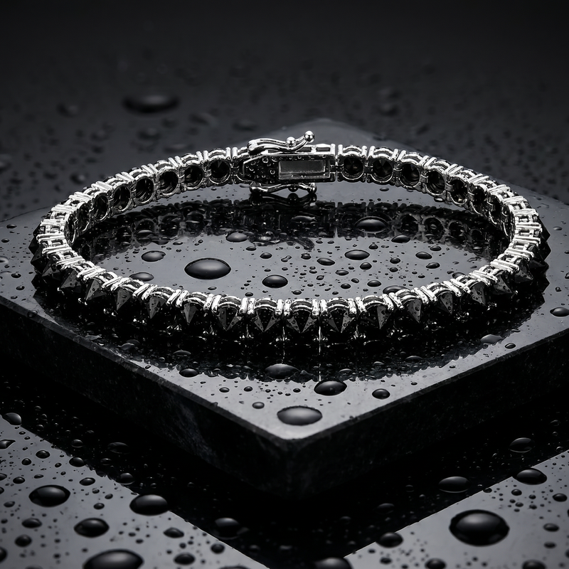Upside Down Black Diamond Tennis Bracelet 71612