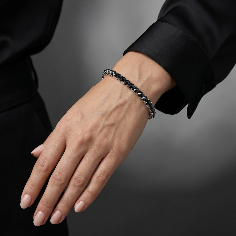 Upside Down Black Diamond Tennis Bracelet 71612