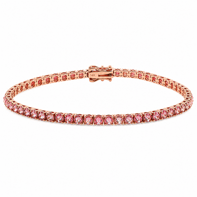 Upside Down Pink Diamond Tennis Bracelet 71613