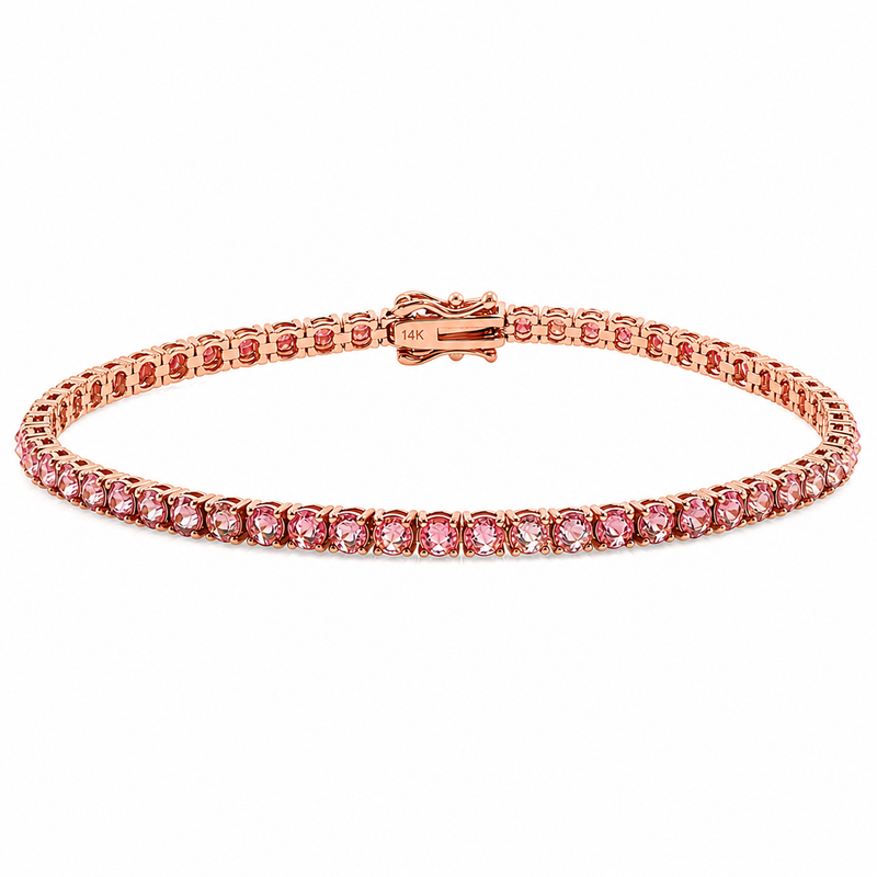 Upside Down Pink Diamond Tennis Bracelet 71613