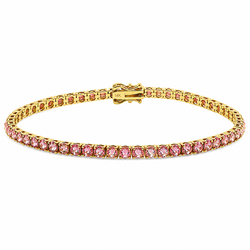Upside Down Pink Diamond Tennis Bracelet 71613